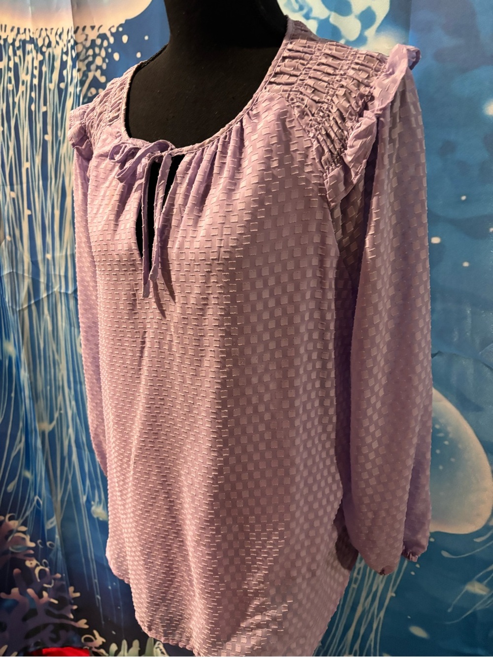 Lavender Long Sleeve Peasant Top - Unbranded - Picture 11 of 14
